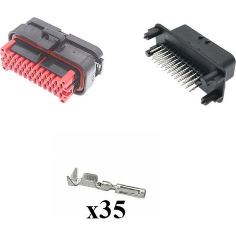 Kit Connettore Ampseal Maschio Femmina 35 Vie Nero da circuito stampato