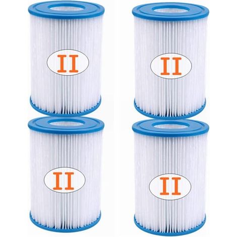 Lot de 4 cartouches filtrantes pour piscine de type II - Pour filtre de type II - Pour 58094