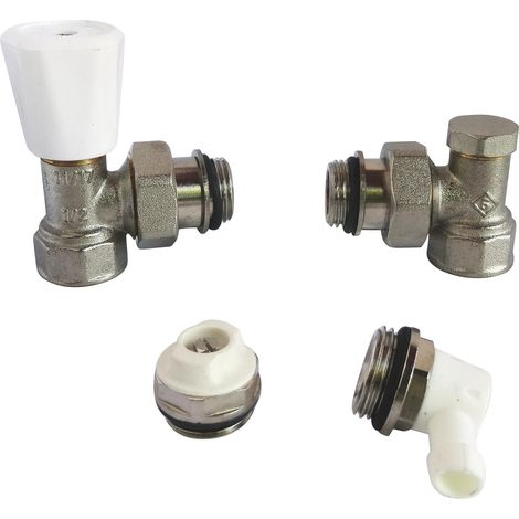 - Kit avec tête tête manuelle Équipez facilement votre radiateur grâce à ce kit complet avec robinet manuel équerre. (1/5)