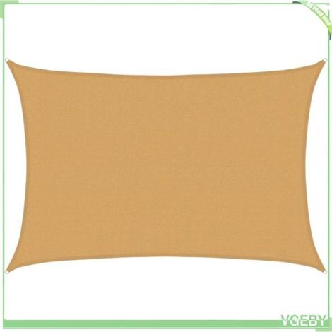 Voile d'ombrage - FAFEICY - 4002041 - Rectangulaire 3x5 m - PEHD 160 g/m² - Sable anti-UV 90% (1/5)