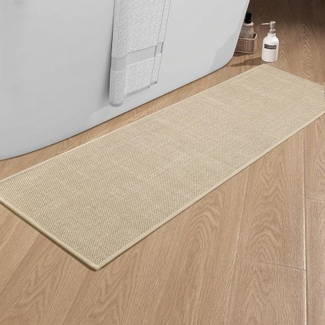 Tapis de Cuisine, 43x150 cm Beige Tapis de Bain antidérapant (1/5)