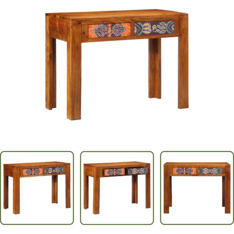 vidaXL Akazienholz - Schreibtisch mit Schubladen mit Speicher Braun 100 x 50 x 75 cm (1/5)