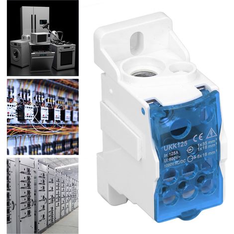 UKK125 C45 Boîte de jonction unipolaire de type rail DIN, répartiteur modulaire, 690 V 125 A, bleu. (1/5)