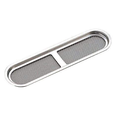 Grille aération VMC encastrable 194 x 42 mm – Finition satinée – Fixation à encastrer – Longueur 201 mm – Inox 304 – Profondeur 6,2 mm – Sugatsune (1/2)