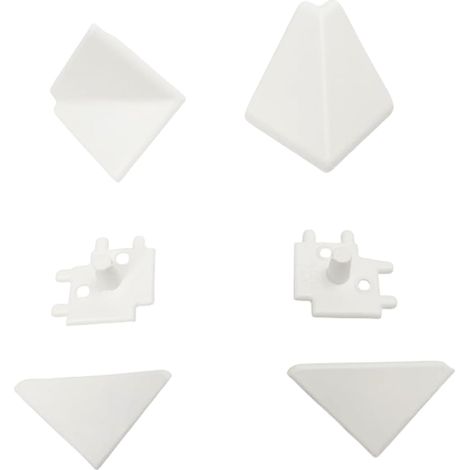 Accessoires de Joints Supplémentaires Couleur Blanche pour Dosseret pour Plans de Travail de Cuisine (2 Embouts + 2 Joints d'Angle) (1/2)