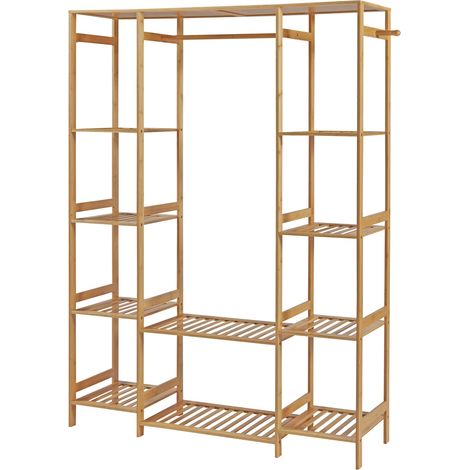 Appendiabiti attaccapanni appendiabiti armadio aperto 165 x 122 x 35 cm bambù naturale 030010287