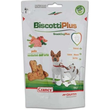 Biscotti Crancy Plus Mini Pollo e Verdure 100g per Cani Piccoli (1/4)