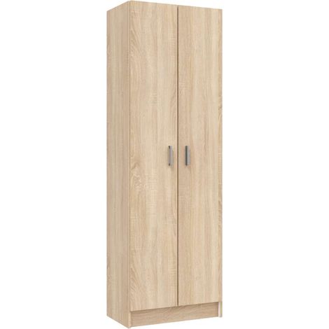 Armario zapatero Milan 2 puertas en acabado roble. 59 cm(ancho) 180 cm(altura) 37 cm(fondo) (1/4)