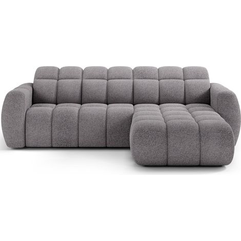 Canapé d'angle électrique FANOTI 3 places gris – angle droit (1/5)