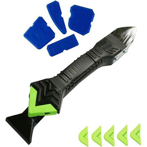 Kit Outils Jointoiement 6-en-1, Grattoir Silicone et Lisseur Joints Carrelage, Raclette Multifonction pour Enlever Mastic et Lisser Joints en Verre-lsw