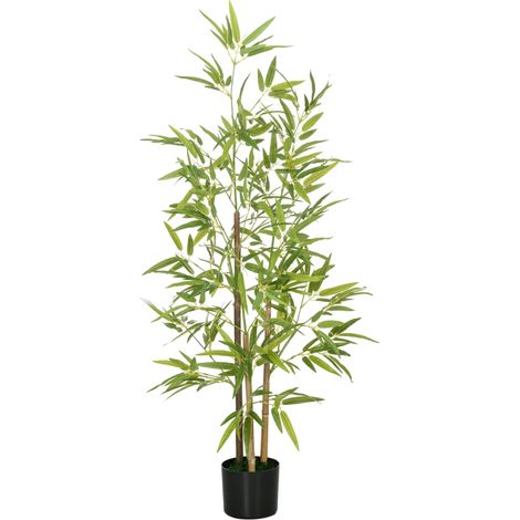 Artificial Plant Bamboo Artificial Tree Height 120 cm with Pot for Home Indoor Decor