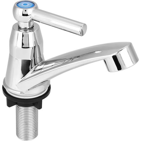 Robinet d'eau froide simple en plastique ABS pour lavabo de salle de bain, accessoire d'évier de cuisine (droit G1/2) (1/5)