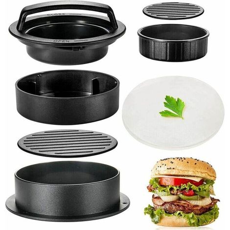 Moule Steak Haché 4 Formats de Steaks Presse Steak Haché Presse Hamburger Burger Press Presse Burger 50 papiers à hamburger (1/4)