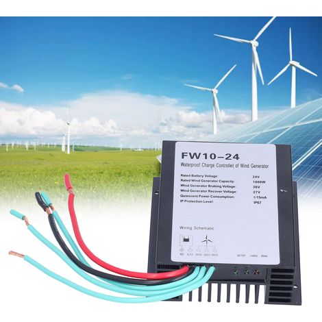 Contrôleur de générateur d'éolienne FW10-24 1000W 24V pour éolienne domestique étanche (1/5)