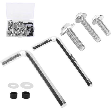 Kit de 158 pièces comprenant boulons de carénage universels, joints et clés, accessoire moto argenté. (1/5)