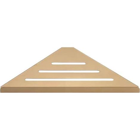 Triangular shower shelf, 304 stainless steel wall shelf, fan-shaped corner frame, corner storage shelf for bathroom, gold color. (1/3)