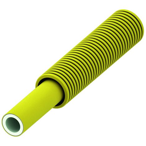 Tece flex Verbundrohr Pe-Xc/Ai/Pe-Rt Gas, Dimension 25mm, im Wellschutz, Rolle 25m, Gelb (1/2)