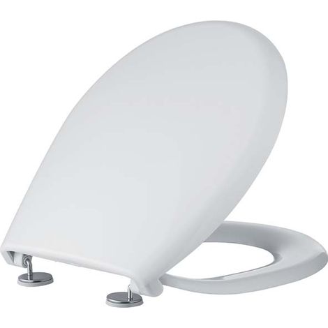 Sedile WC universale bianco con cerniere INOX modello BOXER (1/4)