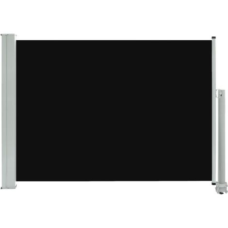 Tenda da sole parasole laterale retrattile per patio giardino terrazza balcone schermo di protezione visiva 80 x 300 cm nero 020007398