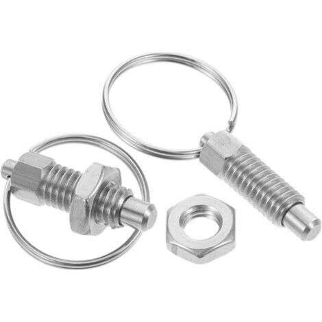 Adjustable spring-loaded pusher with pull ring – Pack of 10 M6 stainless steel locking pins for gym equipment
