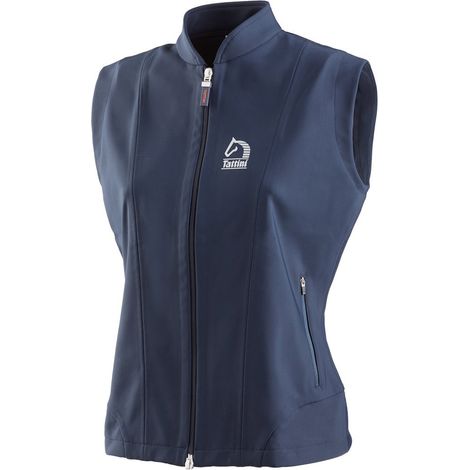 XS, blu: Gilet equitazione donna modello Ortensia in tessuto tecnico felpato 4 stagioni (1/3)