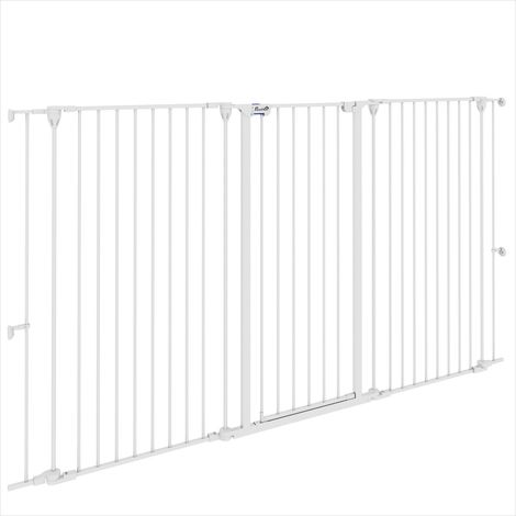 Barrière pour animaux blanc en acier 206 x 3 x 120 cm (1/5)