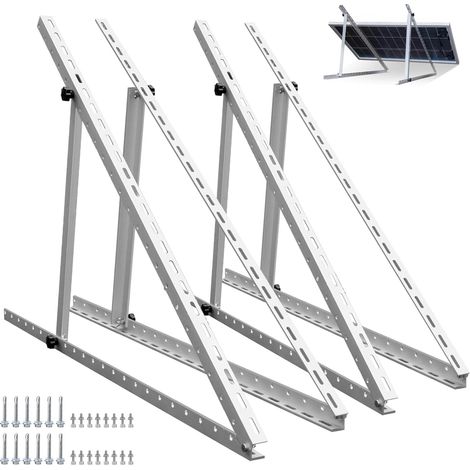 Lot de 4 Support Panneau Solaire 114cm,Fixation Panneau Solaire Angle Réglable Support pour centrale électrique, balcon, angle réglable de 0 à 90°, 100 W-800 W, camping-car (1/5)