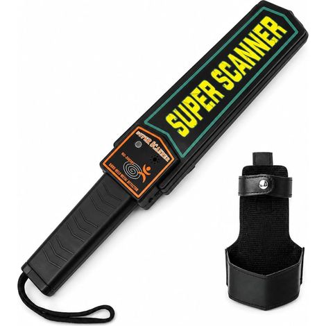 Baguette de détection de métaux portative - Scanner de sécurité haute sensibilité pour la détection de métaux - Détecte les armes, les ongles, les couteaux, d'autres objets métalliques, alarme (1/5)
