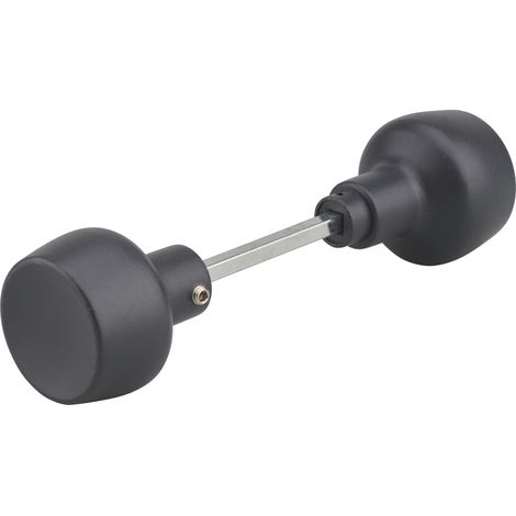 THIRARD - Bouton double rond, gris, pour serrrue Horga, 1 portée, carré 6mm, longueur 100mm - THIRARD