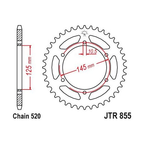 Couronne Acier TT Yamaha - 520 - 45 Dents - Made in Germany