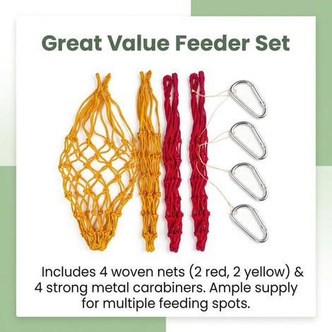 Filet de suspension pour légumes et fruits, mangeoire pour poules, poulets et volailles, jouet alimentaire suspendu, 4 pièces (1/5)