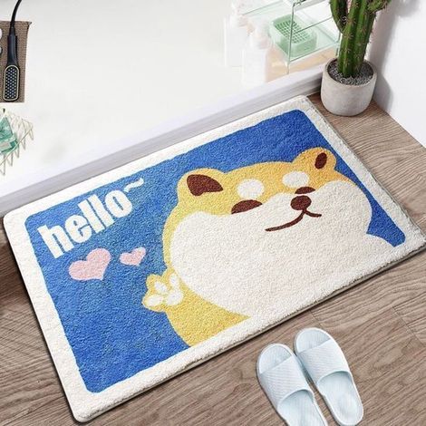 Tappetini da bagno antiscivolo e assorbenti, lavabili in lavatrice, tappetino da bagno morbido in peluche, tappetino doccia ad asciugatura rapida con retro in gomma antiscivolo, k (1/2)