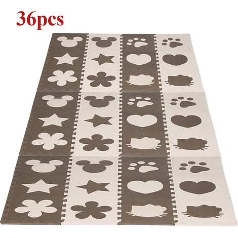 Hofuton 36PCS Café Bébé Mignon Mousse EVA Puzzle Tapis Ramper Jouet Jeux (1/5)