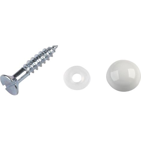 Vis de fixation pour plaques et rosaces en porcelaine – Tête fraisée 3,5 x 20 mm – Boîte de 4 unités – Pour pose en intérieur – Merigous