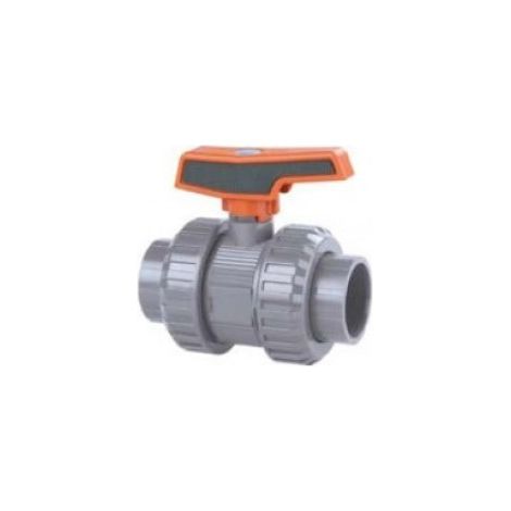 Vanne double union PVC-U 50 mm - Fermeture fiable pour bassin