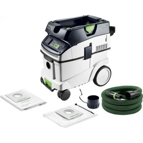 Festool – Aspirateur professionnel CLEANTEC CTM 36 EI AC – Puissance 1200W – Dépression 24000Pa – Pour poussières de bois et minérales M
