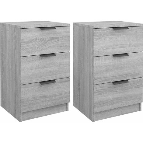 Maison Exclusive - Mesitas de noche 2 unidades color gris Sonoma (1/5)
