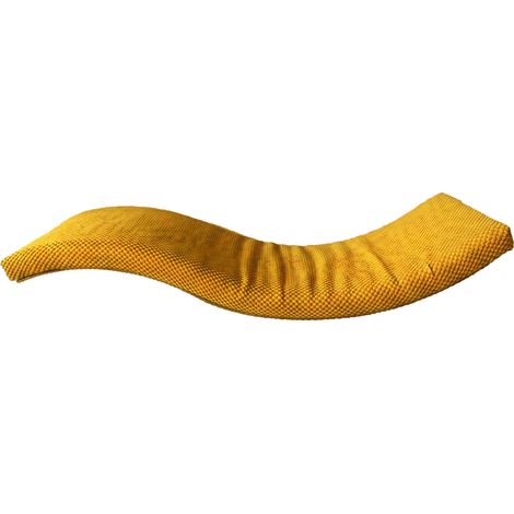 Estantería metálica con forma de gato, diseño ondulado, 95 cm, asimétrica, color mostaza. (1/5)