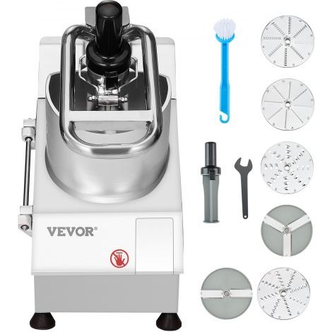 Robot culinaire multifonction, 2 trous d'alimentation, hachoir à légumes en acier inoxydable de qualité alimentaire, 750 W, avec 6 lames détachables, broyeur et trancheuse, pour légumes, fruits (1/3)