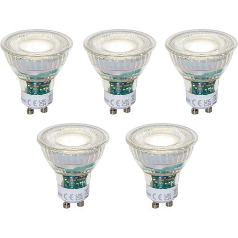 QAZQA Juego de 5 bombillas LED GU10 de 50 mm regulables