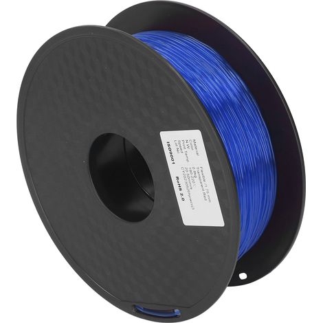 Filament TPU Flexible 1.75mm 1KG pour Impression 3D - Bleu Transparent Résistant au Bouchage (1/5)