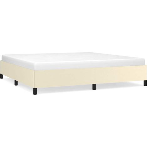 Maison Exclusive - Bettgestell Creme 200x200 cm Kunstleder (1/5)