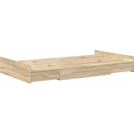 Lit double,Lit adulte,Cadre de lit avec rangement Chêne sonoma 120 x 200 cm CFW5439930 (1/5)