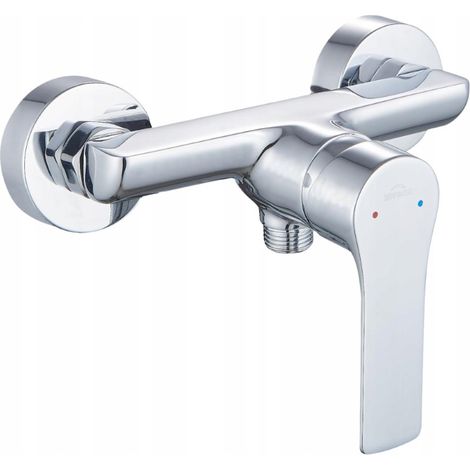 Rubinetto doccia a parete Pinios cromato per bagno (1/3)