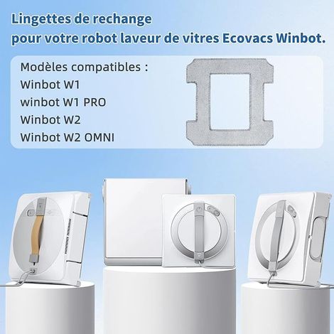 8er-Pack Ersatzreinigungstücher für ECOVACS Winbot W1 / W1 Pro / W2 Pro / W2 Omni Fensterreinigungsroboter, Mikrofaser-Mopp, wiederverwendbar und waschbar (1/5)