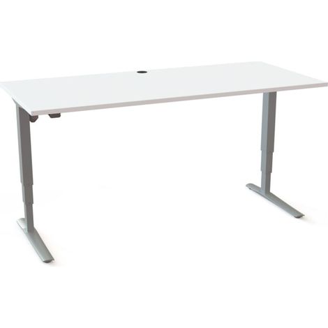 STIER Bureau électrique réglable en hauteur 501-43 180 x 80 cm Blanc/Argent 65-125 cm (1/3)
