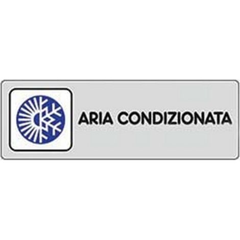 10PZ TARGHETTA ADESIVA "ARIA CONDIZIONATA" - cm.15x5h.