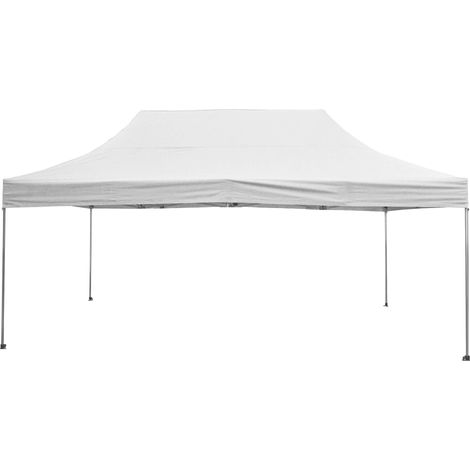 Gazebo da Giardino Pieghevole 3x4,5m in Alluminio e Tessuto Bianco (1/5)