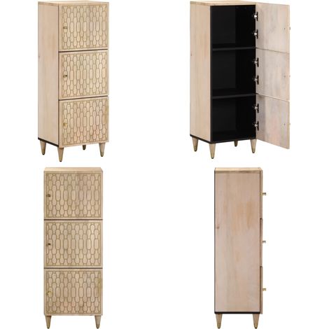 Buffet 40x33x110 cm bois de manguier massif - Buffet en bois massif - Rangement bois (1/5)