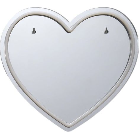 Miroir lumineux cœur rouge style néon avec port USB